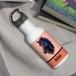 Moderne Graffiti-Kunst Reitsportliebhaber Pferd au Edelstahlflasche