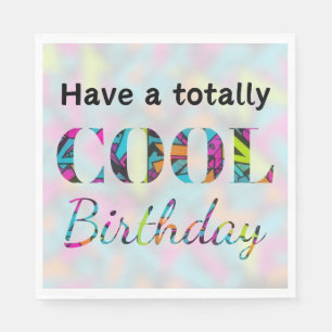 Moderne Graffiti-Neon-Effekt Total Cool Geburtstag Serviette