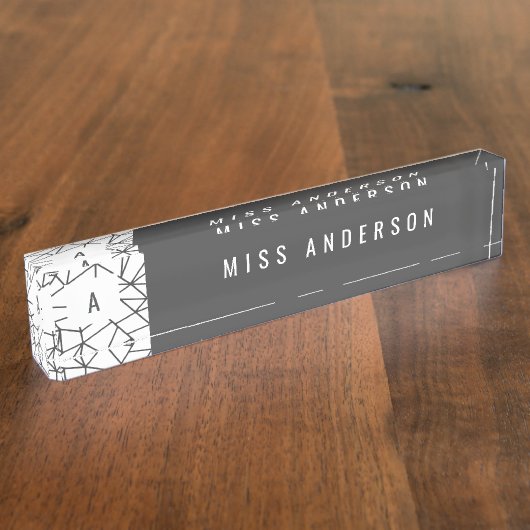 Moderne Grafik, geometrisch Namensplakette (Seite)