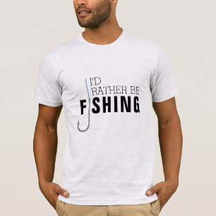 Moderne Grafik-Haken Ich würde lieber Fischen T-Shirt