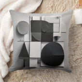 Moderne Grafik in Schwarzweiß Kissen (Decke)