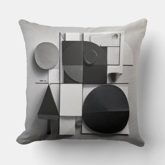 Moderne Grafik in Schwarzweiß Kissen (Vorderseite)