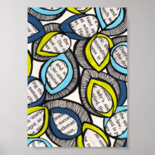 Moderne Grafik-Leaf Mixed Media Illustration Print Poster