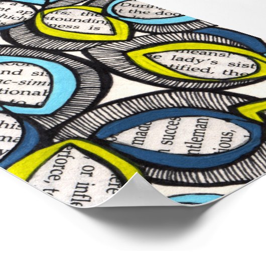 Moderne Grafik-Leaf Mixed Media Illustration Print Poster (Ecke)