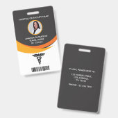 Moderne Grafikdesign Nurse Foto ID Ausweis (Front & Back)