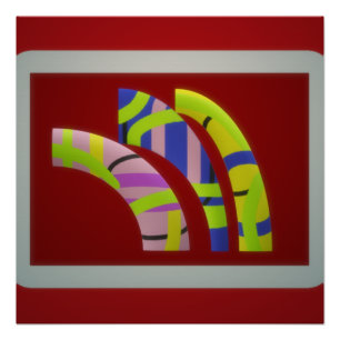 Moderne Grafikdesignröhren auf dunklem Pflaum Poster