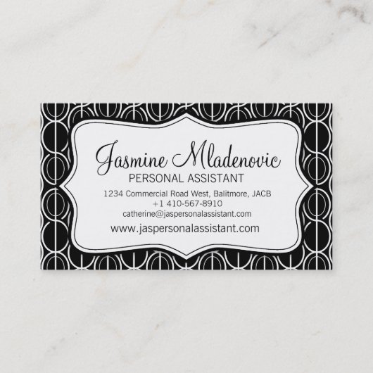 Moderne Grafikkarte mit schwarz-weißer Visitenkart Visitenkarte (Vorderseite)