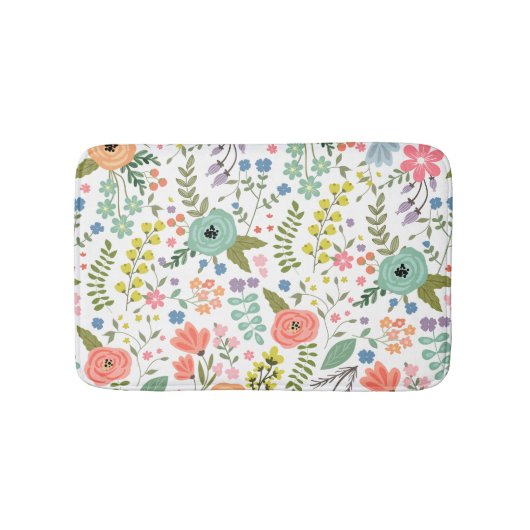 Moderne grafische Blüte Badematte (Vorderseite)