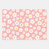 Moderne grafische Daisy Pink Blue & Lila Pastel Geschenkpapier Set (Vorderseite)