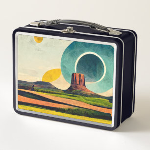 Moderne grafische Devil's Tower Metall-Lunchbox Metall Brotdose