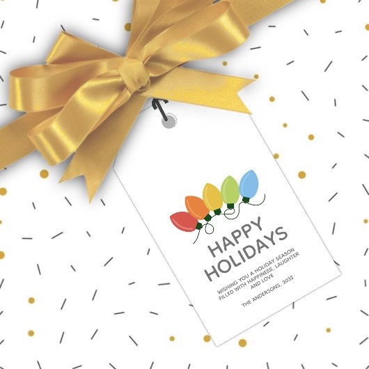 Moderne grafische Lichter Weihnachten Geschenkanhänger