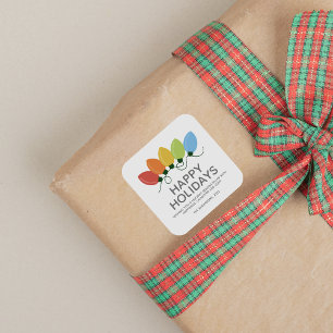 Moderne grafische Lichter Weihnachten Quadratischer Aufkleber