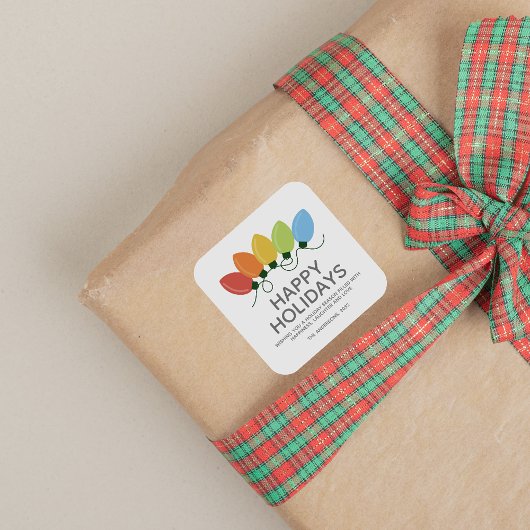 Moderne grafische Lichter Weihnachten Quadratischer Aufkleber