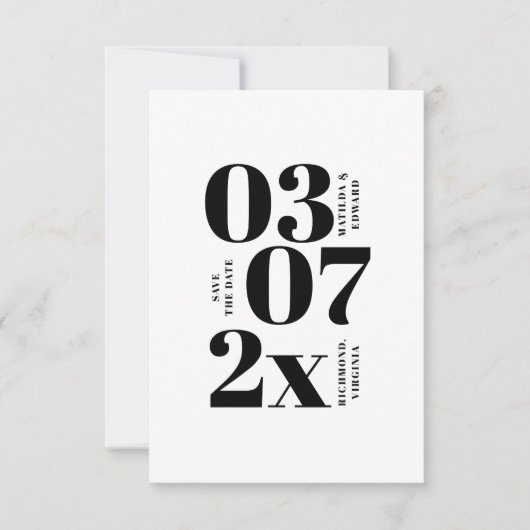 Moderne, grafische minimale Hochzeit speichern das (Vorderseite)