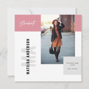 Moderne Grafische MultiFoto-Graduierungsparty lädt Ankündigung