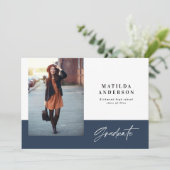 Moderne Grafische MultiFoto-Graduierungsparty lädt Ankündigung (Stehend Vorderseite)