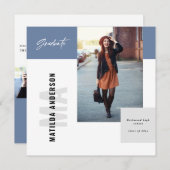 Moderne Grafische MultiFoto-Graduierungsparty lädt Ankündigung (Vorne/Hinten)