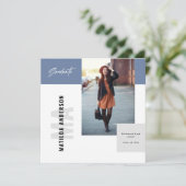 Moderne Grafische MultiFoto-Graduierungsparty lädt Ankündigung (Stehend Vorderseite)