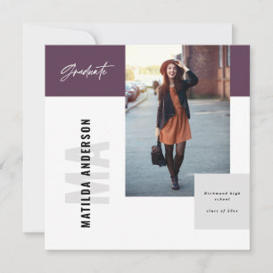 Moderne Grafische MultiFoto-Graduierungsparty lädt Ankündigung