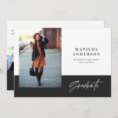 Moderne Grafische MultiFoto-Graduierungsparty lädt Ankündigung (Vorne/Hinten)