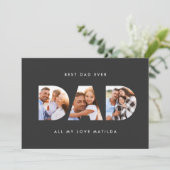 Moderne grafische Typografie Multi Foto Papa Einladung (Stehend Vorderseite)