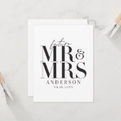 Moderne, grafische, typografische Hochzeitseinladu Karte (Vorderseite/Rückseite Beispiel)