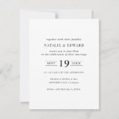 Moderne, grafische, typografische Hochzeitseinladu Karte (Rückseite)