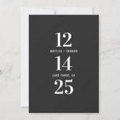 Moderne, grafische, typografische monochrome Hochz Save The Date (Vorderseite)