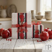 Moderne Granatapfel-Samen-Streifen Geschenkpapier