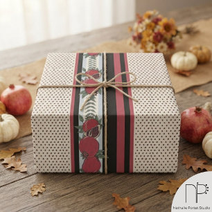 Moderne Granatapfel-Samen-Streifen Geschenkpapier