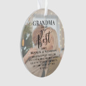 Moderne "GRANDMA" 2 Foto Namen & Zitat Weihnachten Ornament (Vorderseite)