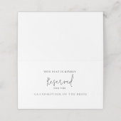 Moderne GrandMother of the Groom Seating Reservier Platzkarte (Außenseite Aufgefaltet)