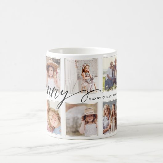 Moderne Granny Script | Entenkinder - FotoCollage Kaffeetasse (Mittel)