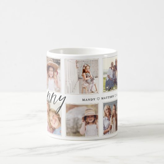 Moderne Granny Script | Entenkinder - FotoCollage Kaffeetasse (Mittel)