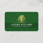Moderne Grass Texture Business Card mit Gold Tree Visitenkarte (Vorderseite)