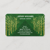 Moderne Grass Texture Business Card mit Gold Tree Visitenkarte (Rückseite)