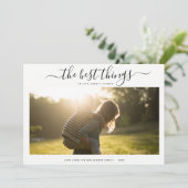 Moderne Gratitisskripte | Foto Holiday Dots Feiertagskarte (Stehend Vorderseite)