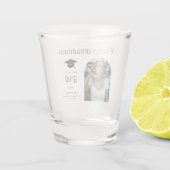 Moderne Gratulation Abschluss Foto Abschluss Bogen Schnapsglas (Rückseite)
