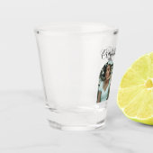 Moderne Gratulation Abschluss Foto Abschluss Bogen Schnapsglas (Links)