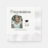 Moderne Gratulation Abschlussfoto Abschluss Bogen Serviette (Vorderseite)