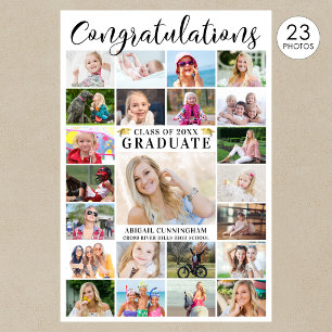 Moderne Gratulation Absolvent 23 Fotocollage Poster
