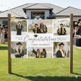 Moderne Gratulation Absolvent 7 Foto-Collage Banner