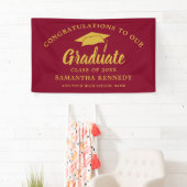 Moderne Gratulation Absolvent Bordeaux & Gold Banner (Insitu)
