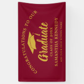 Moderne Gratulation Absolvent Bordeaux & Gold Banner (Vertikal)