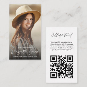 Moderne Gratulation Absolvent Studienfonds Foto QR Begleitkarte