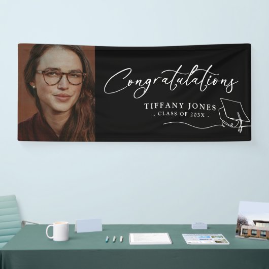Moderne Gratulation Foto Graduation Party Banner (Messe)