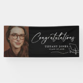 Moderne Gratulation Foto Graduation Party Banner (Horizontal)
