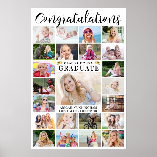 Moderne Gratulation Graduate 23 Foto Collage Poster (Vorne)