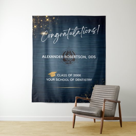 Moderne Gratulation Zahnarzt Absolvent Wandteppich (Beispiel)