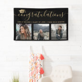 Moderne Gratulationen Drehbuch 3 Foto Gold Schwarz Banner (Insitu)